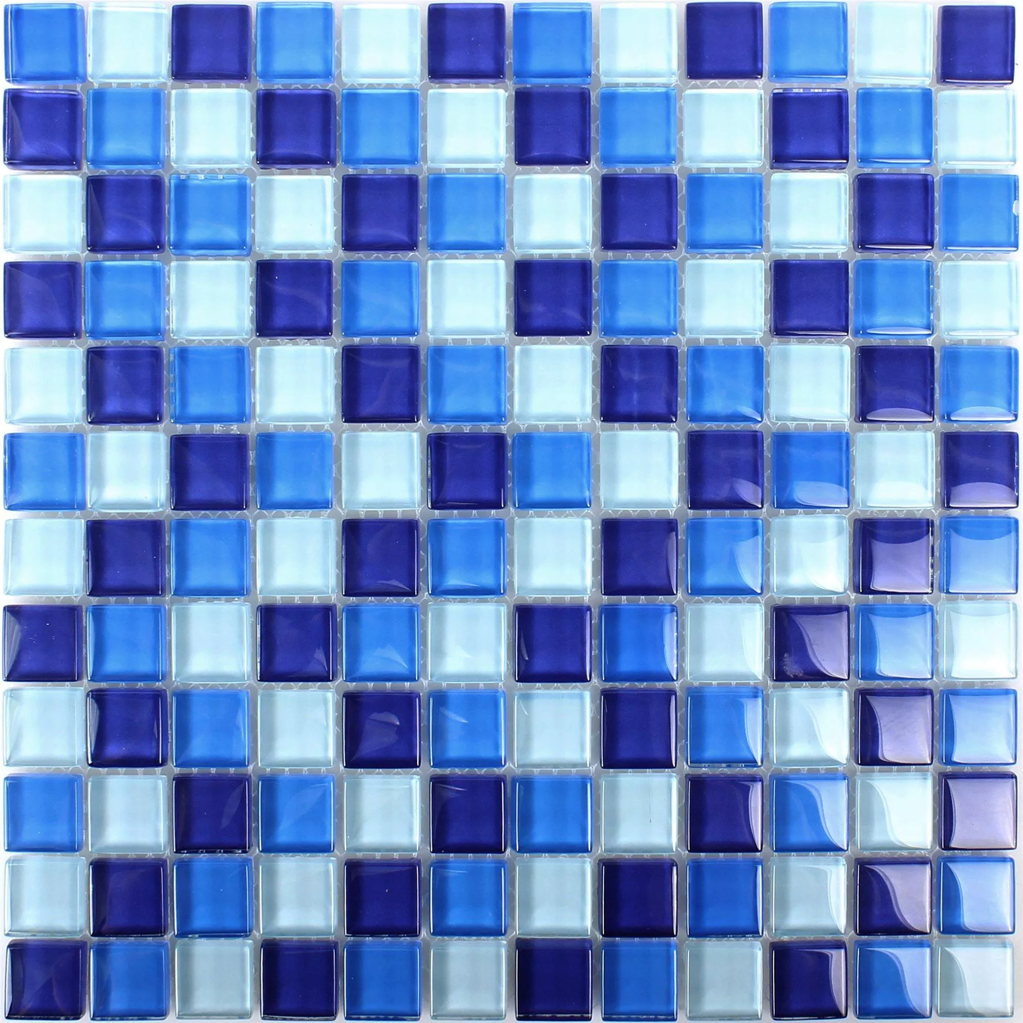 Skleněná Mozaika Dlaždice Modrá Mix 23x23x8mm