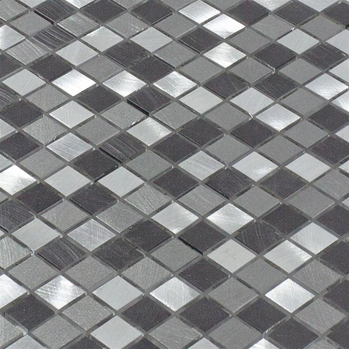 Vzorek Hliník Kov Mozaikové Dlaždice Montezuma Šedá Stříbrná Mix