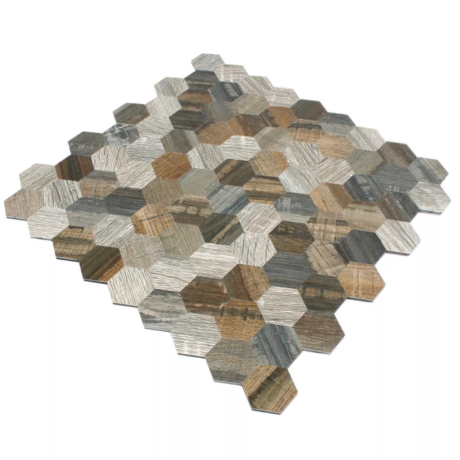 Mozaiková Dlaždice Dřevěný Vzhled Kov Šestiúhelník Samolepicí Morelia