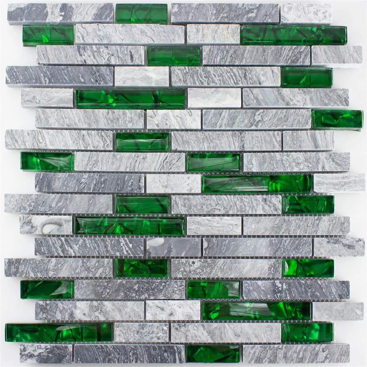 Vzorek Mozaika Ze Skla A Přírodního Kamene Dlaždice Sinop Šedá Zelená Brick