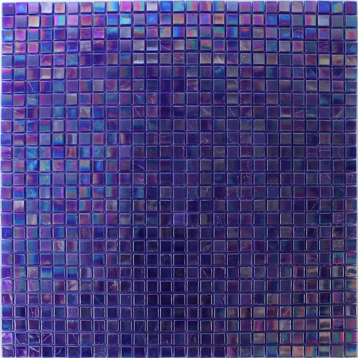 Vzorek Skleněná Mozaika Dlaždice Perleťový Efekt Modrá Uni