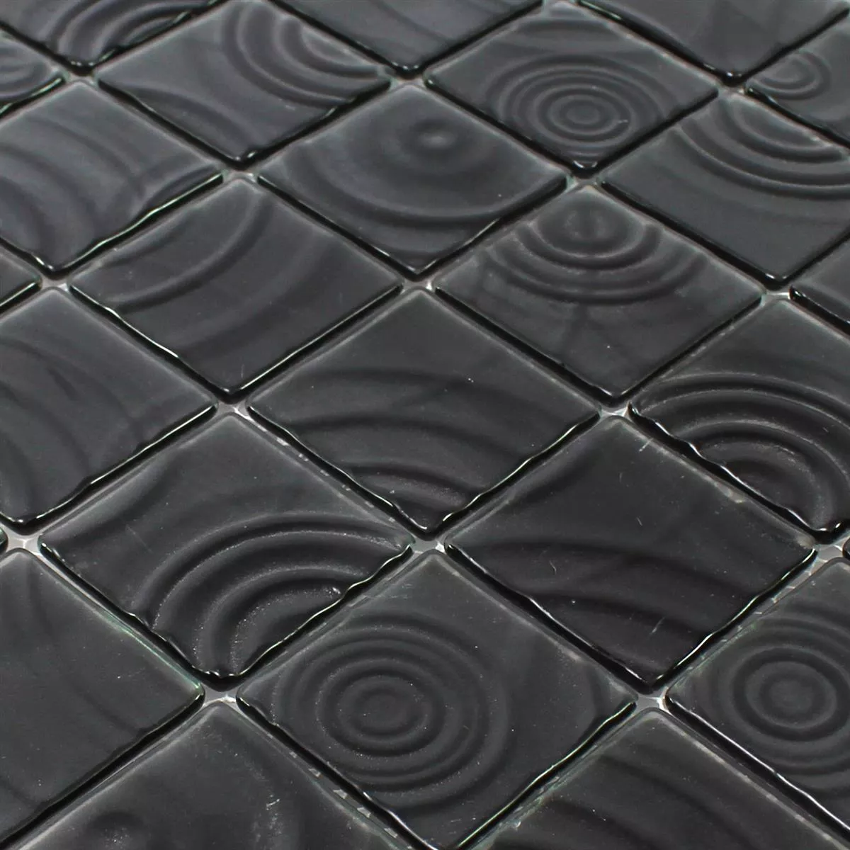 Vzorek Skleněná Mozaiková Dlažba S Efektem černé Barvy