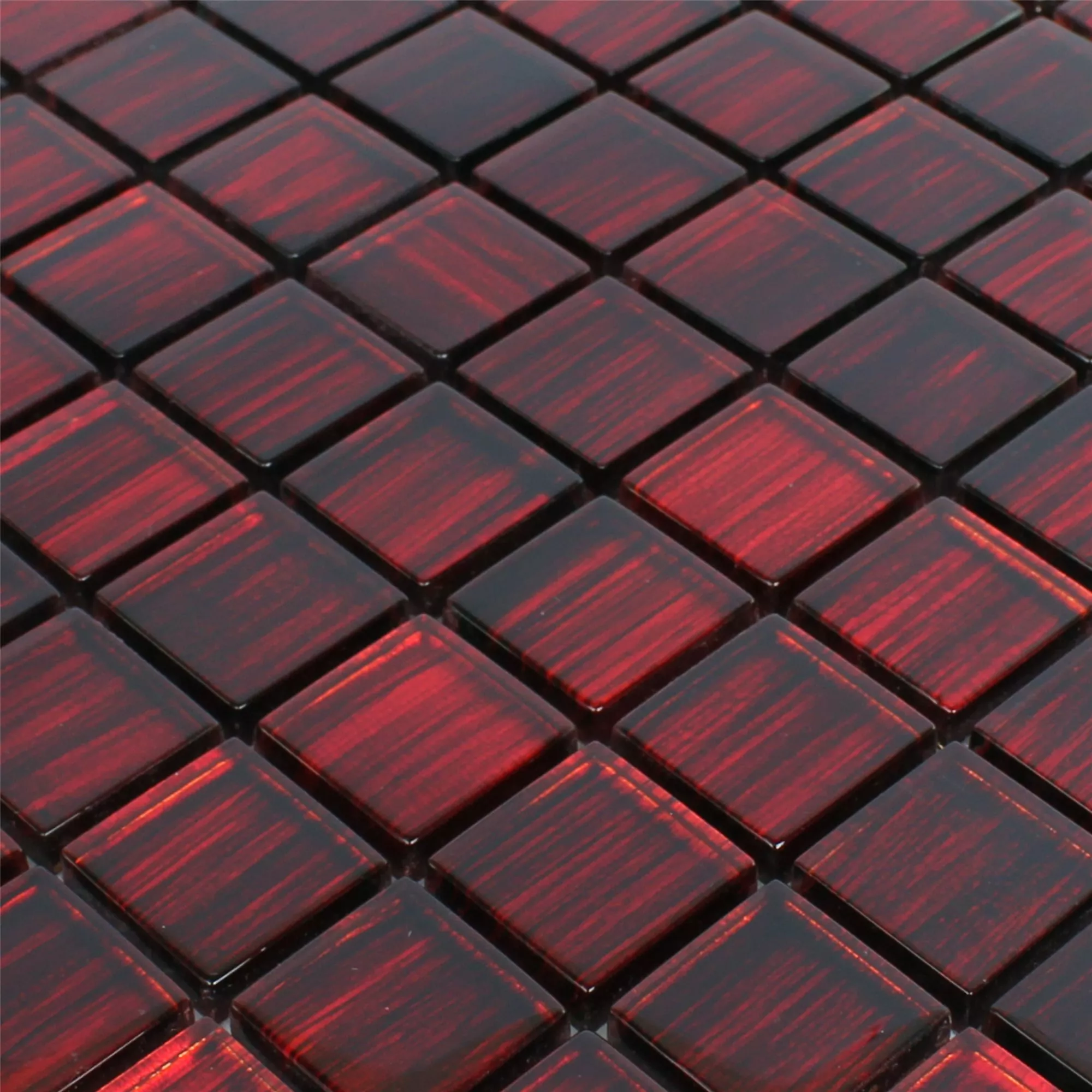 Skleněná Mozaika Dlaždice Tradition Tmavě Červená