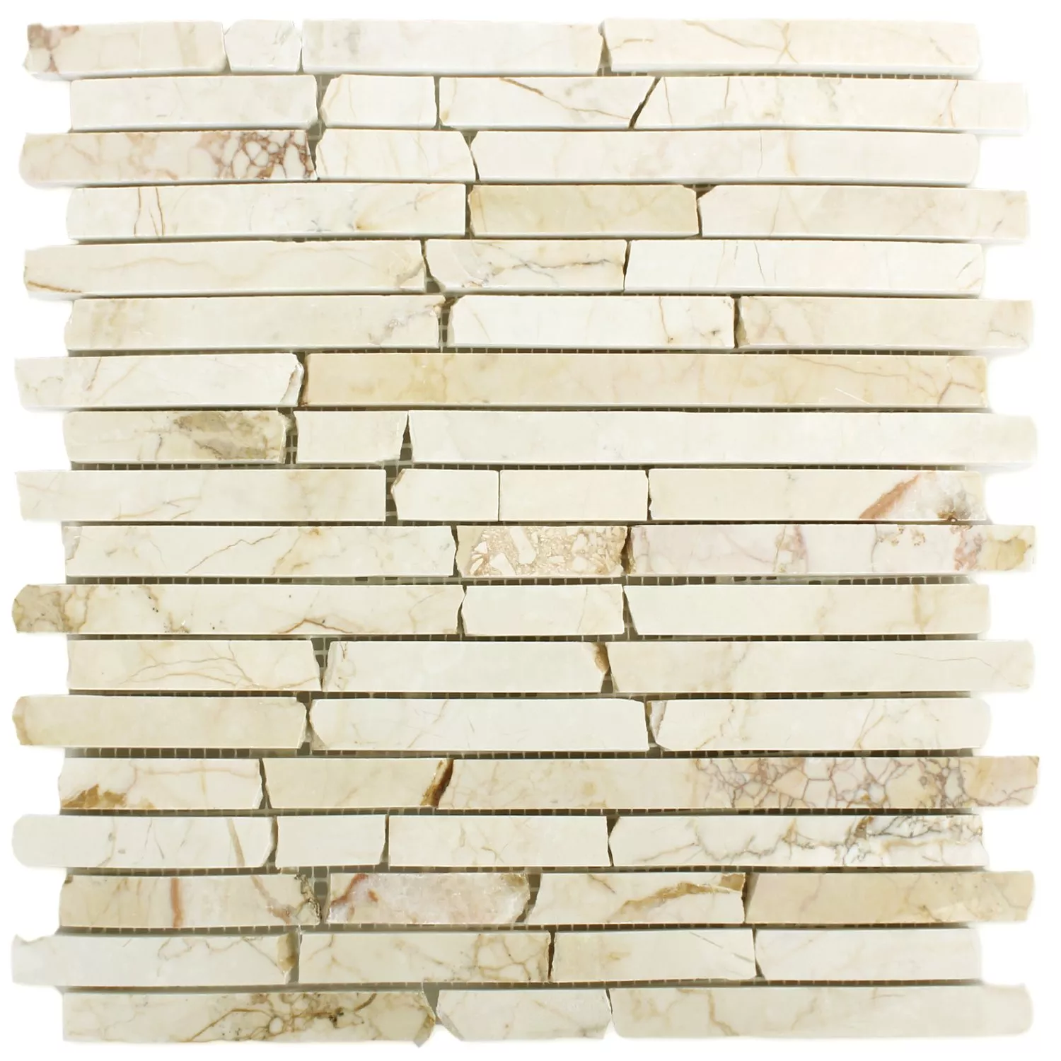 Vzorek Mramor Brick Mozaikové Dlaždice Golden Cream Leštěná