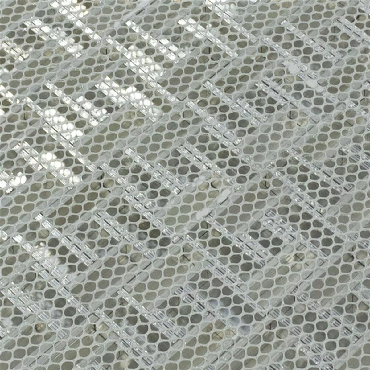 Hliník Kov Mozaikové Dlaždice Quantum Stříbrná