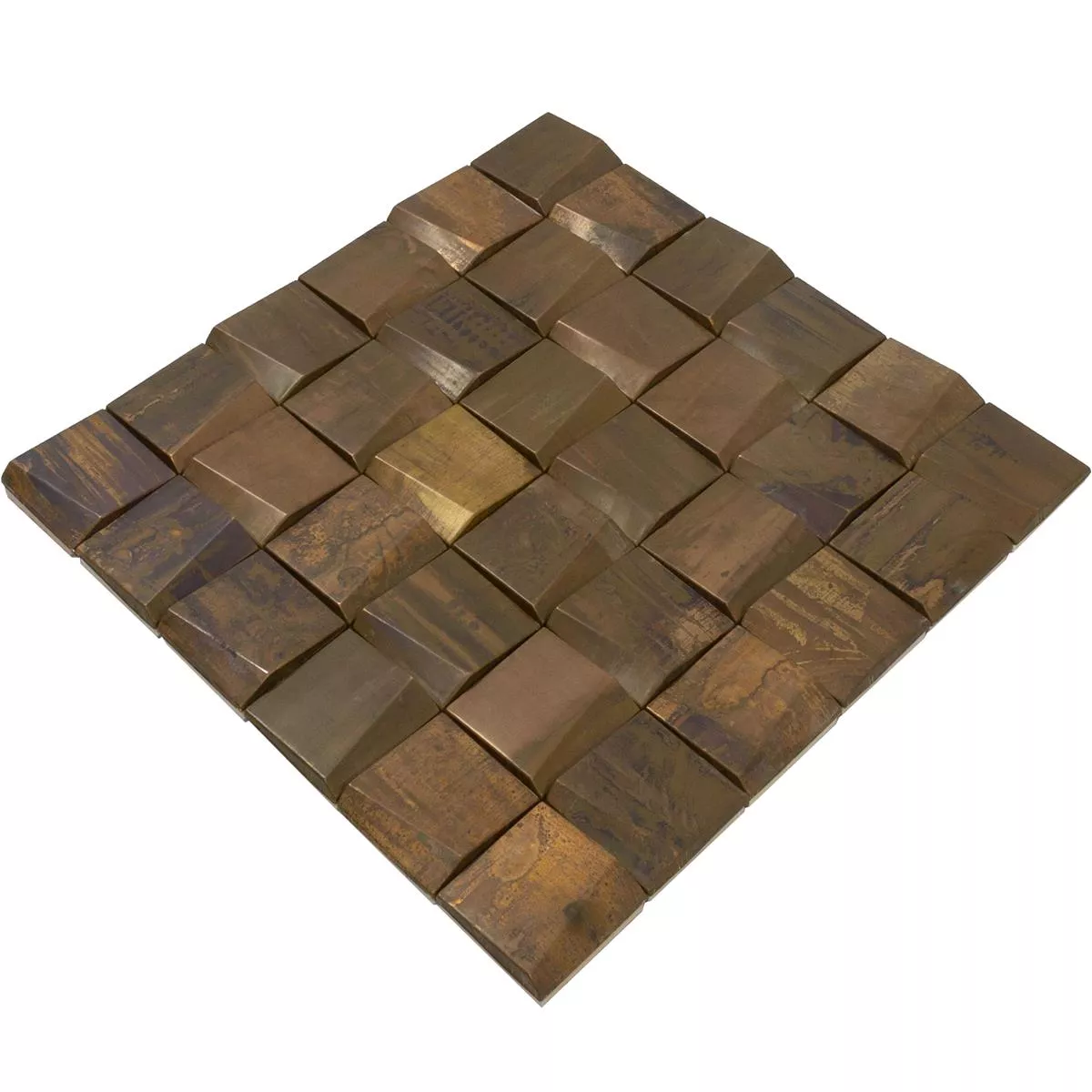 Kov Měď Mozaiková Dlaždice Copperfield 3D 48x48mm