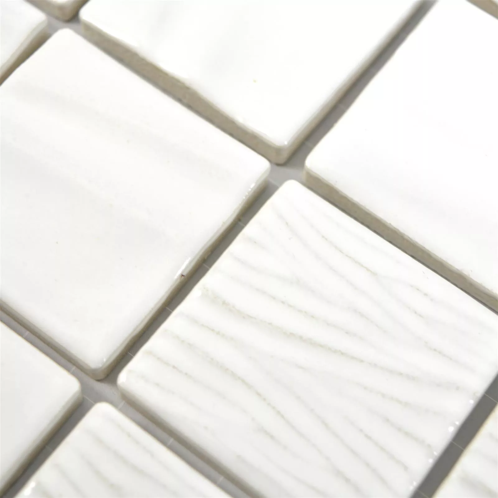 Vzorek Keramické Mozaikové Dlaždice Rokoko 3D Elegance Bílá