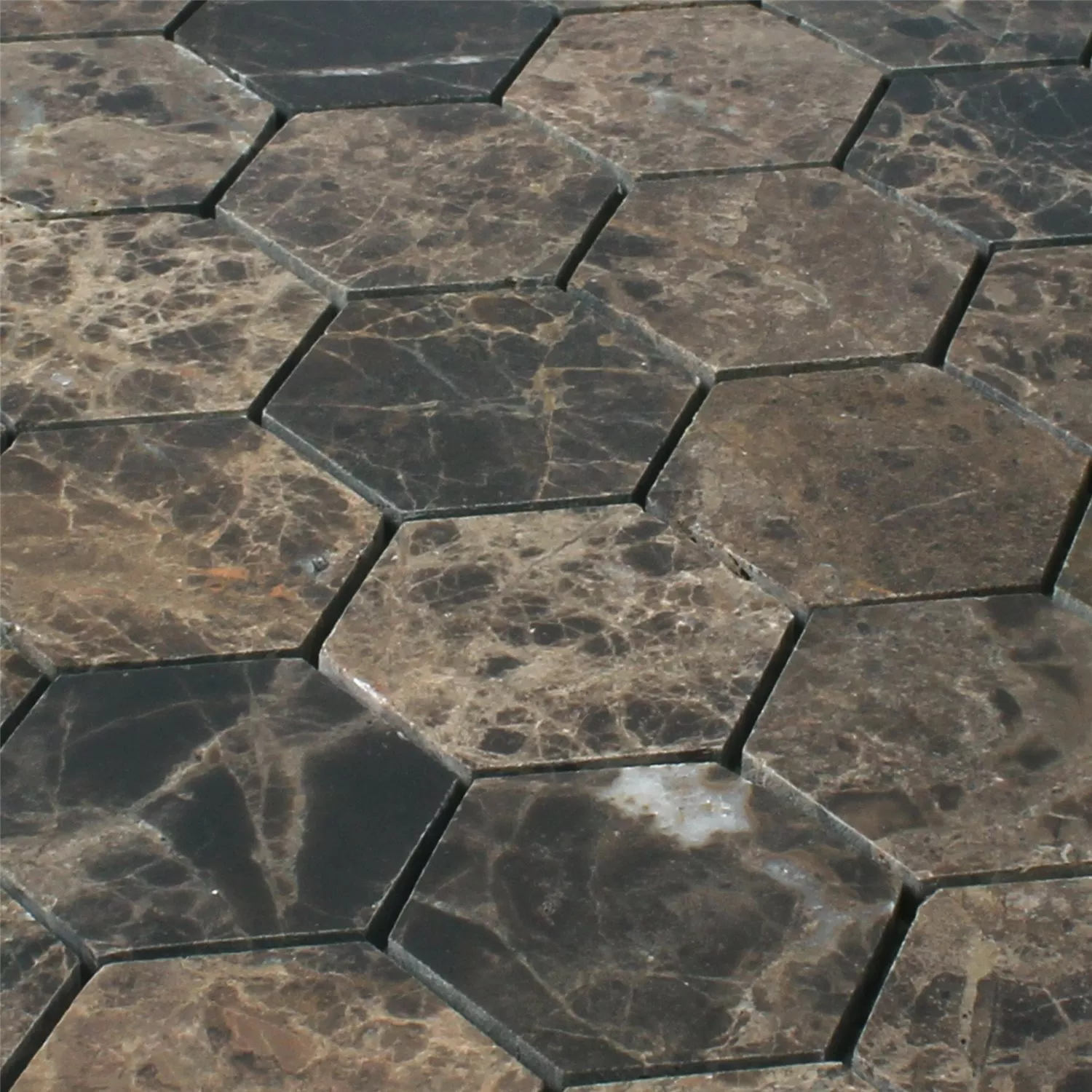 Mozaiková Dlaždice Mramor Xalapa Šestiúhelník Emperador Leštěná