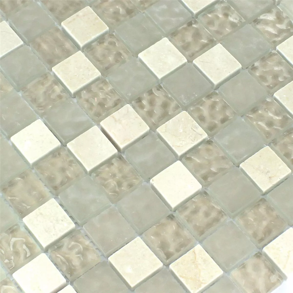 Mozaiková Dlaždice Sklo Mramor Barbuda Krémová