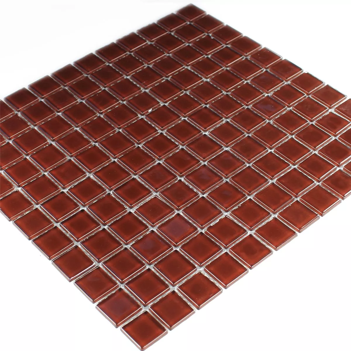 Skleněná Mozaika Dlaždice 25x25x4mm Tmavě Hnědá. Uni