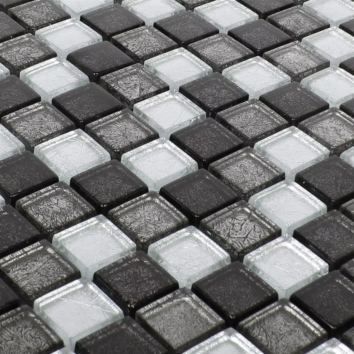 Skleněná Mozaika Dlaždice Curlew Černá Stříbrná 23