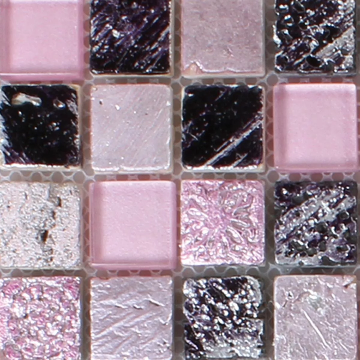 Vzorek Mozaiková Dlaždice Sklo Pryskyřice Přírodní Kámen Růžová Pink Mix