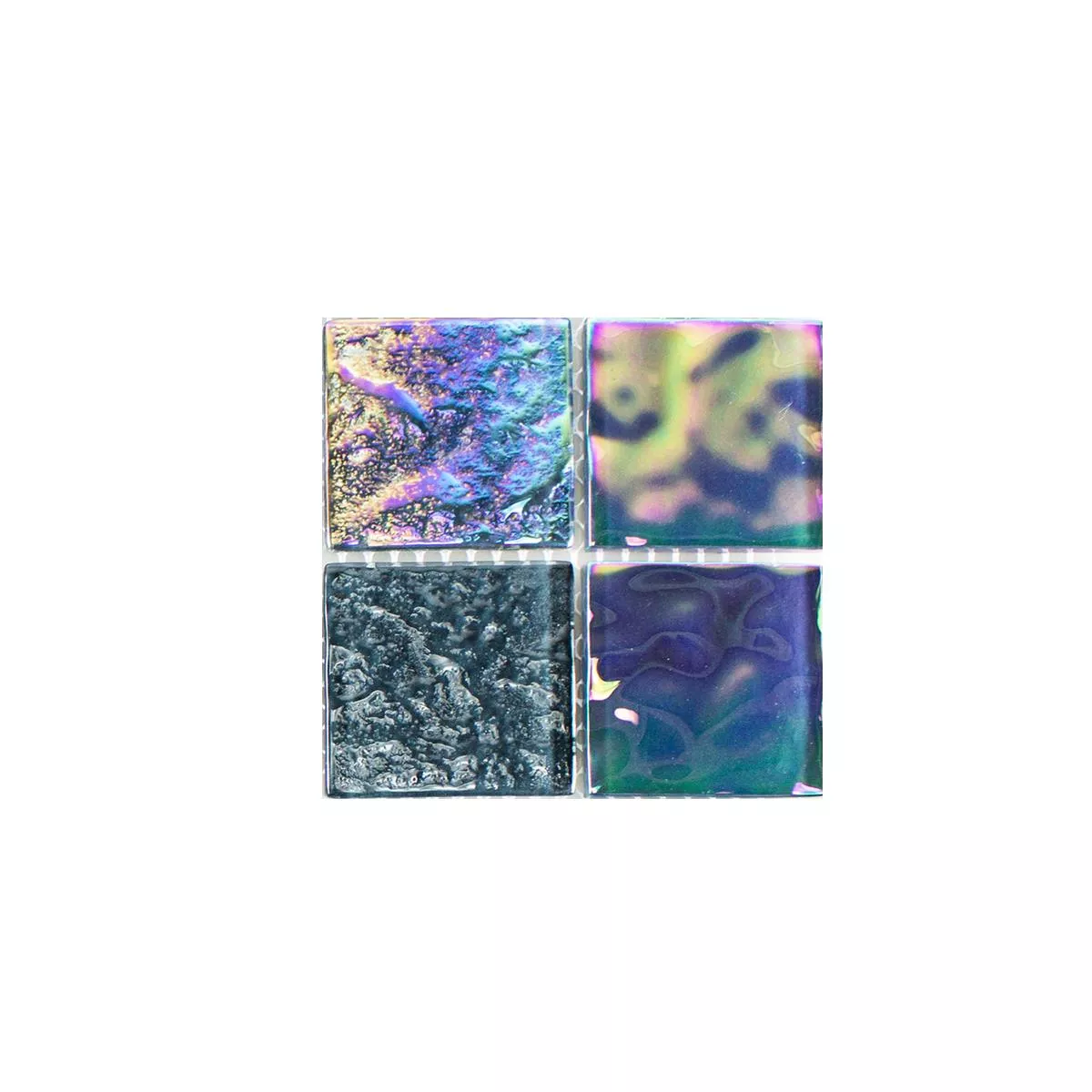 Vzorek Skleněná Mozaika Dlaždice Perleťový Efekt Darwin Černá