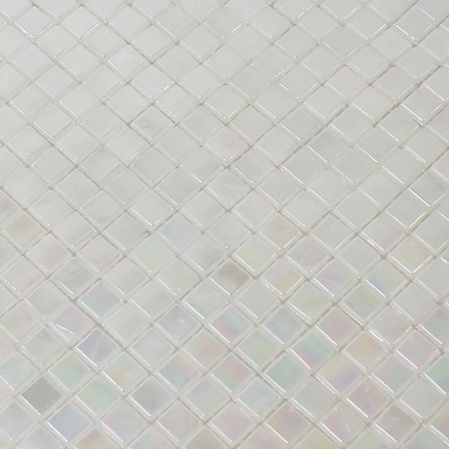 Vzorek Skleněná Mozaika Dlaždice Perleťový Efekt Bílá Béžová