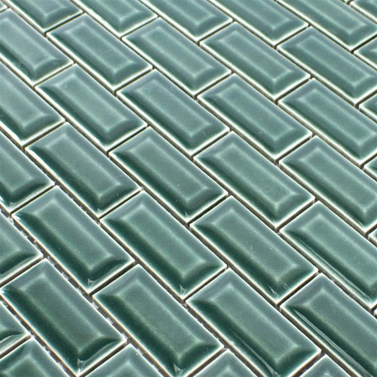 Vzorek Keramická Mozaika Dlaždice Organica Metro Zelená