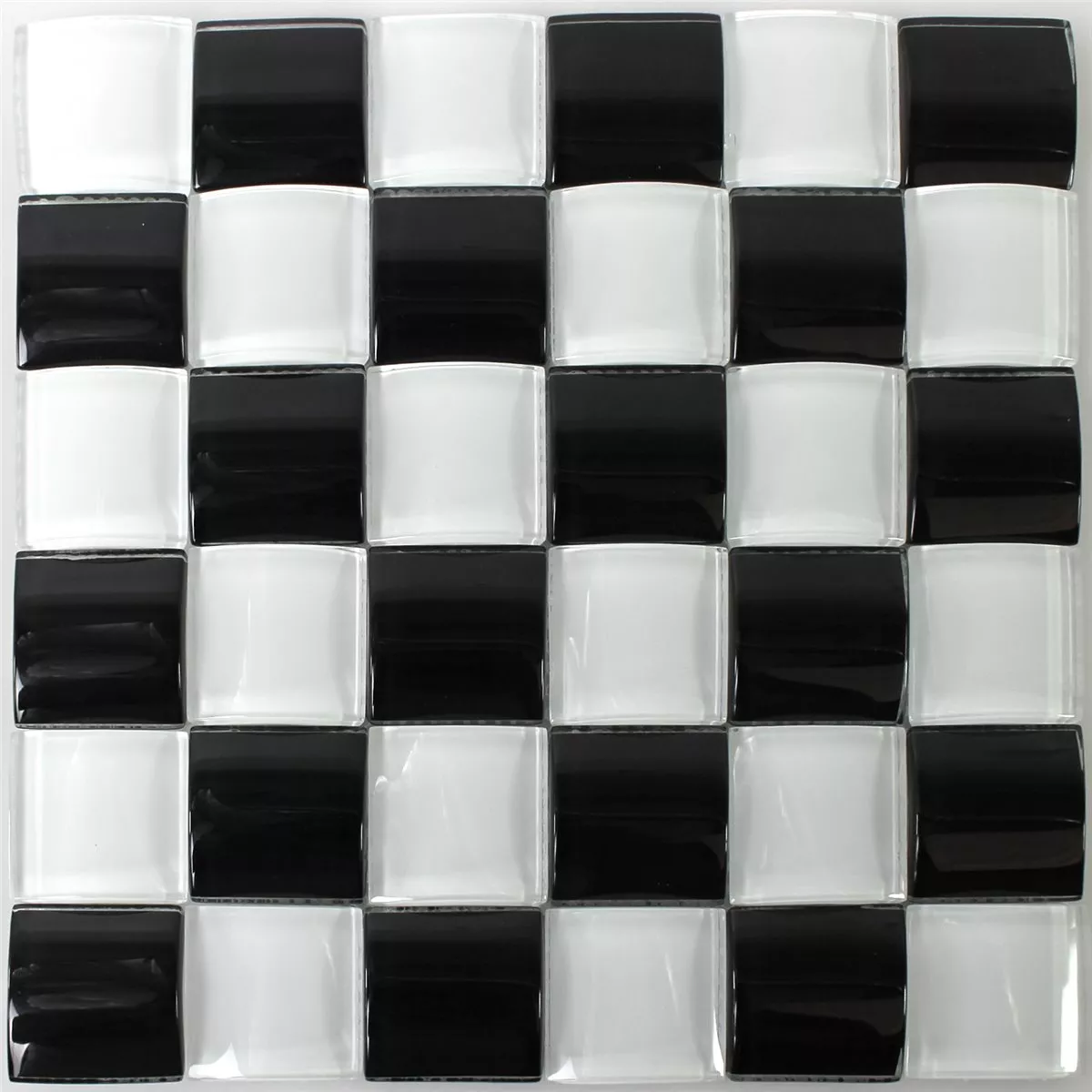 Skleněná Mozaika Dlaždice 3D Efekt Šachovnice