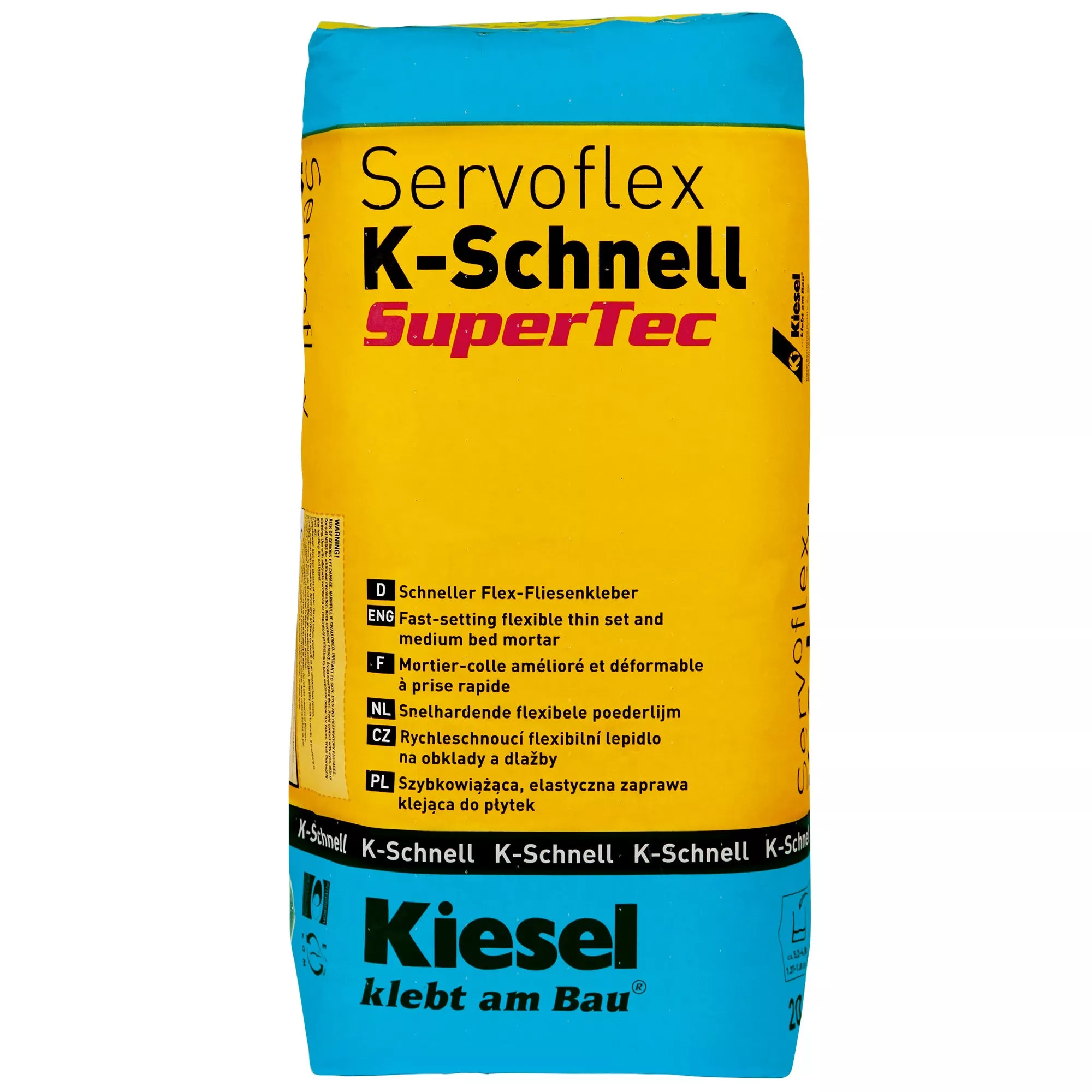 Kiesel Servoflex K-Schnell - Velkoformátové Krytiny Rychlé Lepidlo Na Dlaždice (20 KG)
