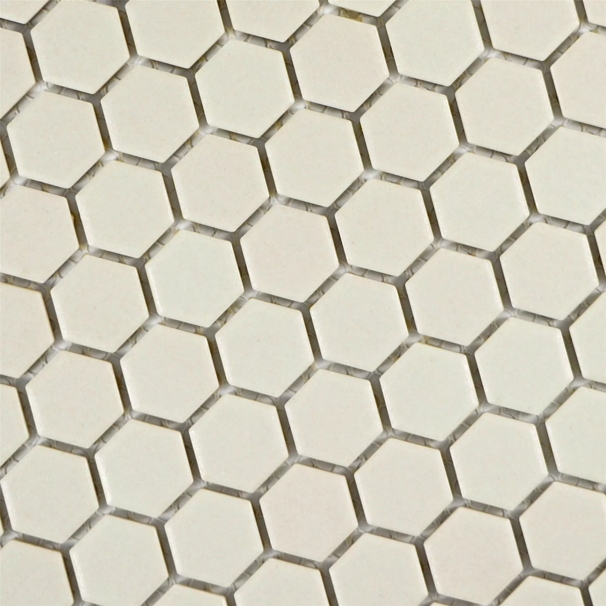 Vzorek Keramika Mozaiková Dlaždice Šestiúhelník Zeinal Neglazovaný Světle Béžová R10B