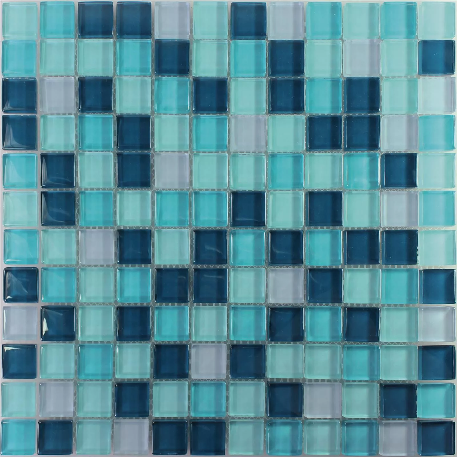 Vzorek Skleněná Mozaika Dlaždice Palikir Modrá Zelená Mix