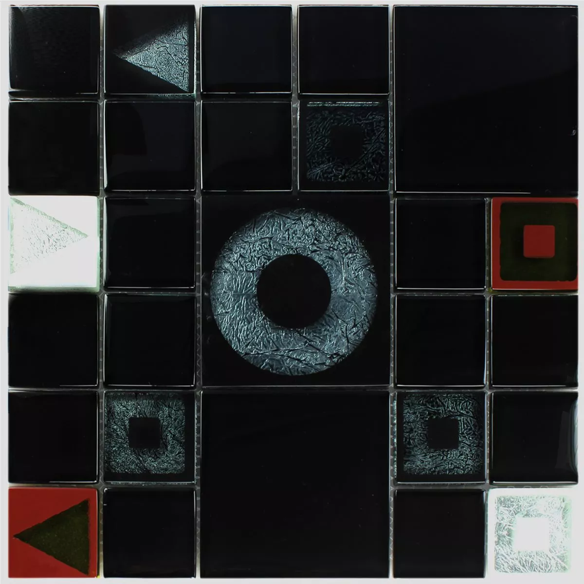 Skleněná Mozaika Dlaždice Efekt Černá Metallic
