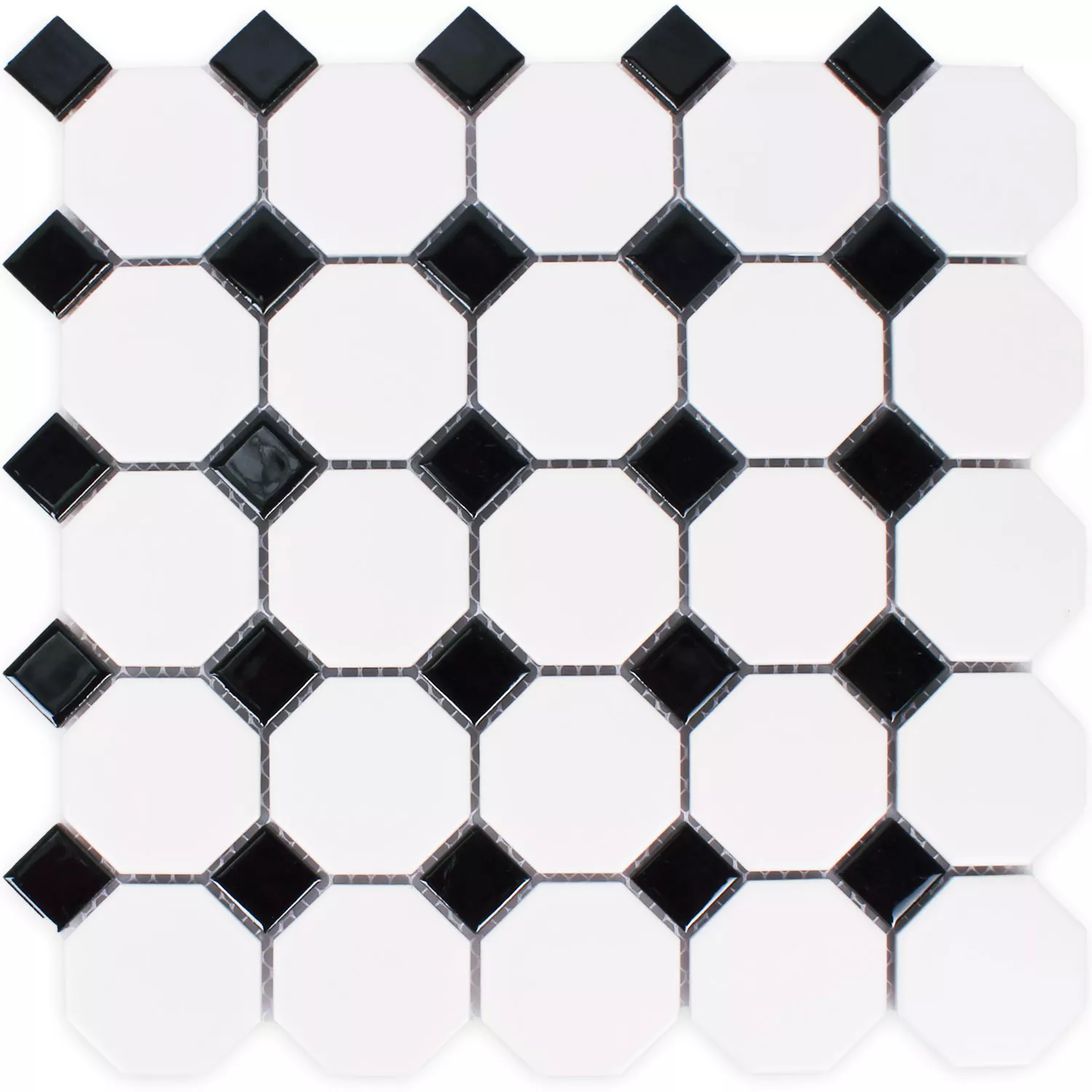 Vzorek Mozaiková Dlaždice Keramika Osmiúhelník Belami Černá Bílá