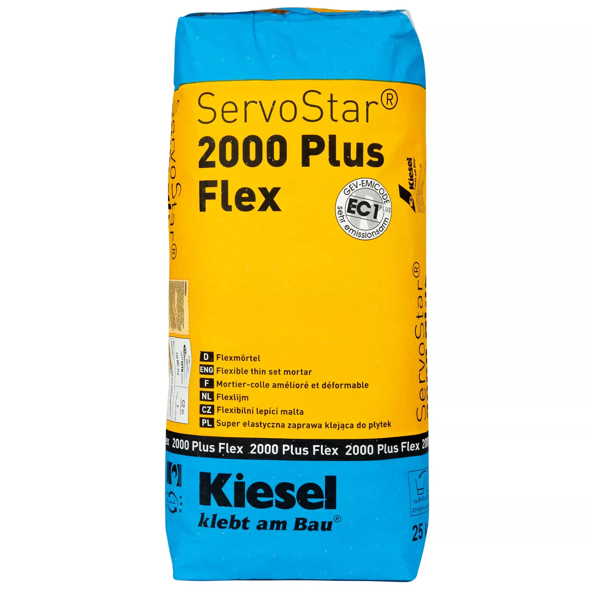 Kiesel lepidlo na obklady Servostar 2000 - flexibilní a plastem modifikovaná cementová tenkovrstvá malta (25KG) Kiesel lepidlo na obklady Servostar 2000 - flexibilní a plastem modifikovaná cementová tenkovrstvá malta (25KG)