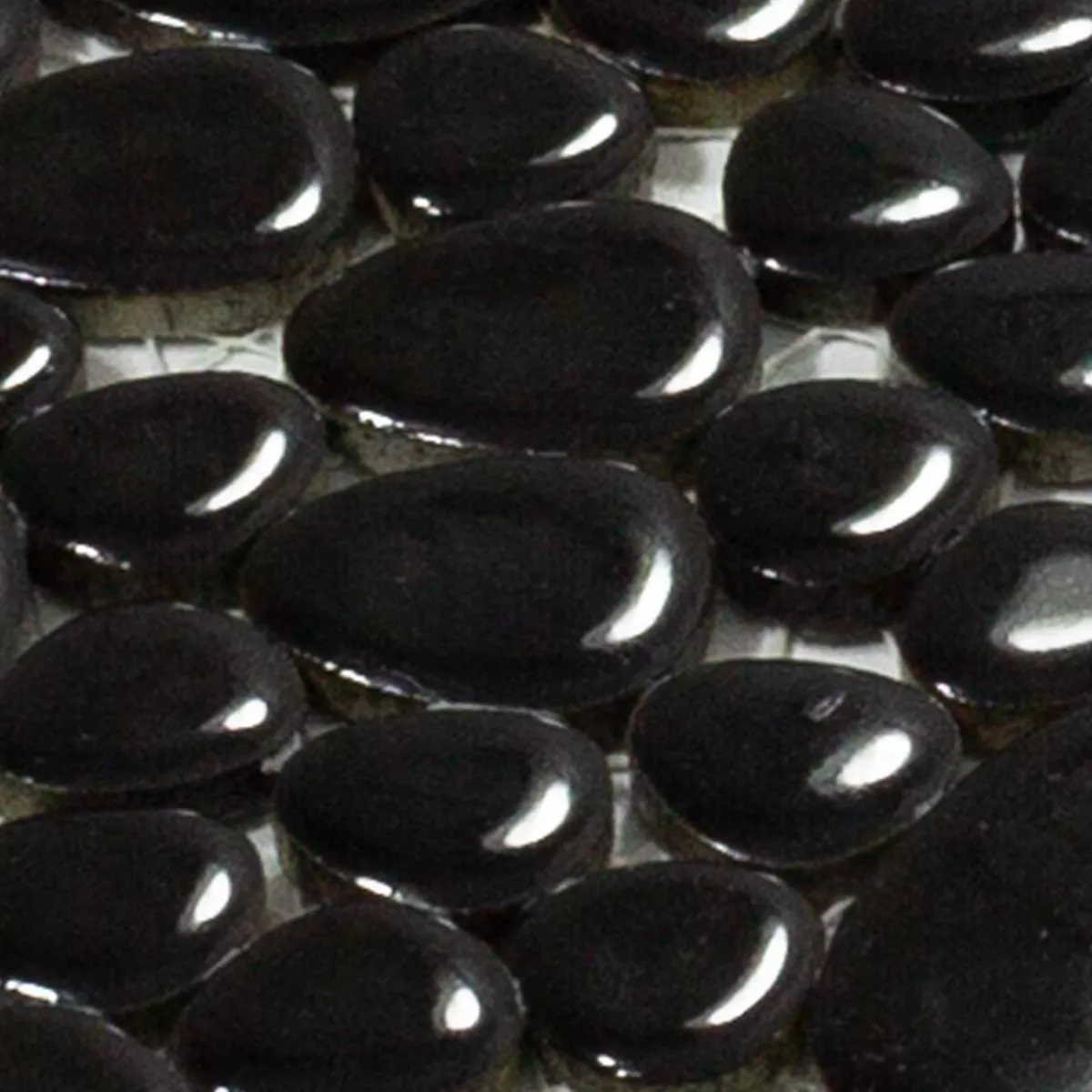 Vzorek Keramika Oblázek Mozaika Sabah Černá Lesklá