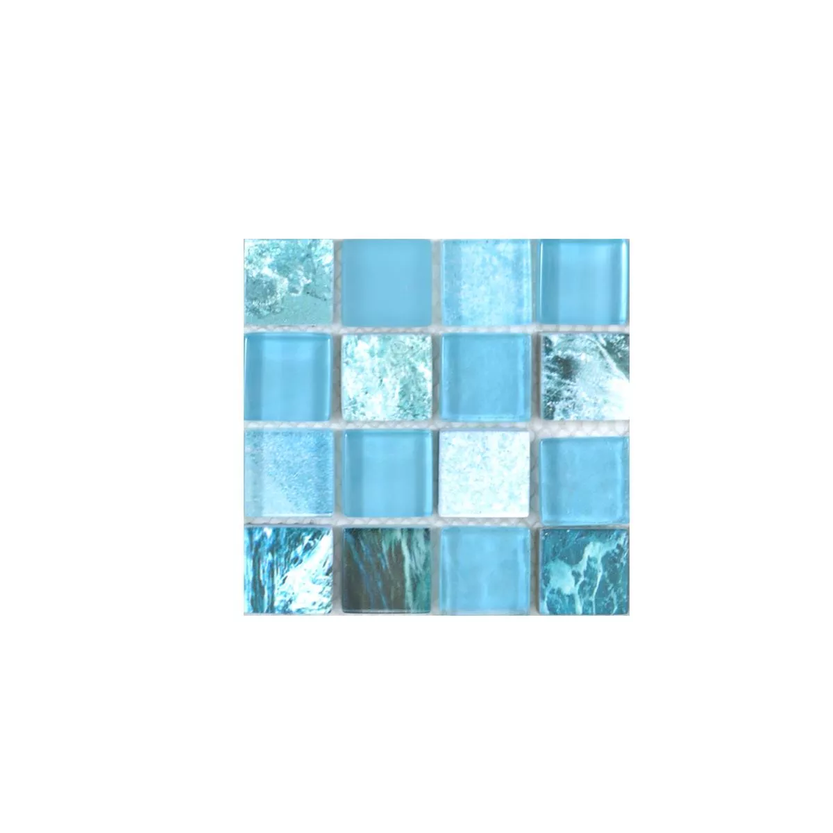 Vzorek Skleněná Mozaika Dlaždice Cornelia Retro Vzhled Zelená Modrá