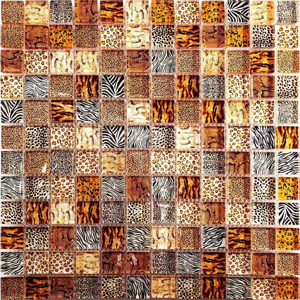 Vzorek Skleněná Mozaika Dlaždice Safari Béžová 23