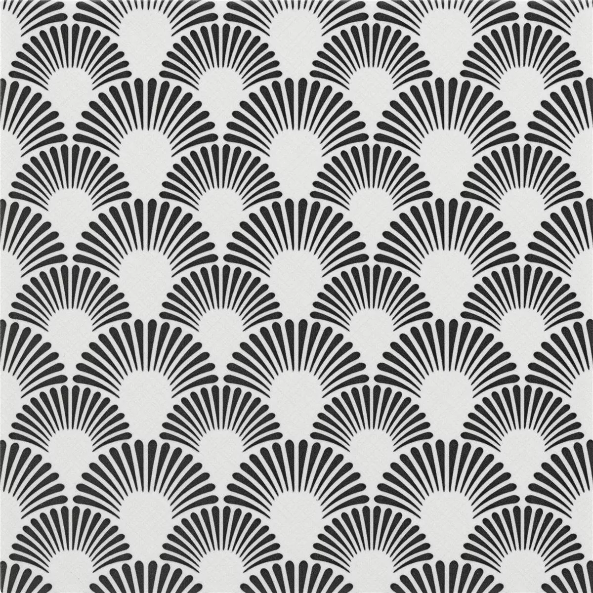 Vzorek z Podlahové Dlaždice Cementový Vzhled Wildflower Černá Dekor 18,5x18,5cm 