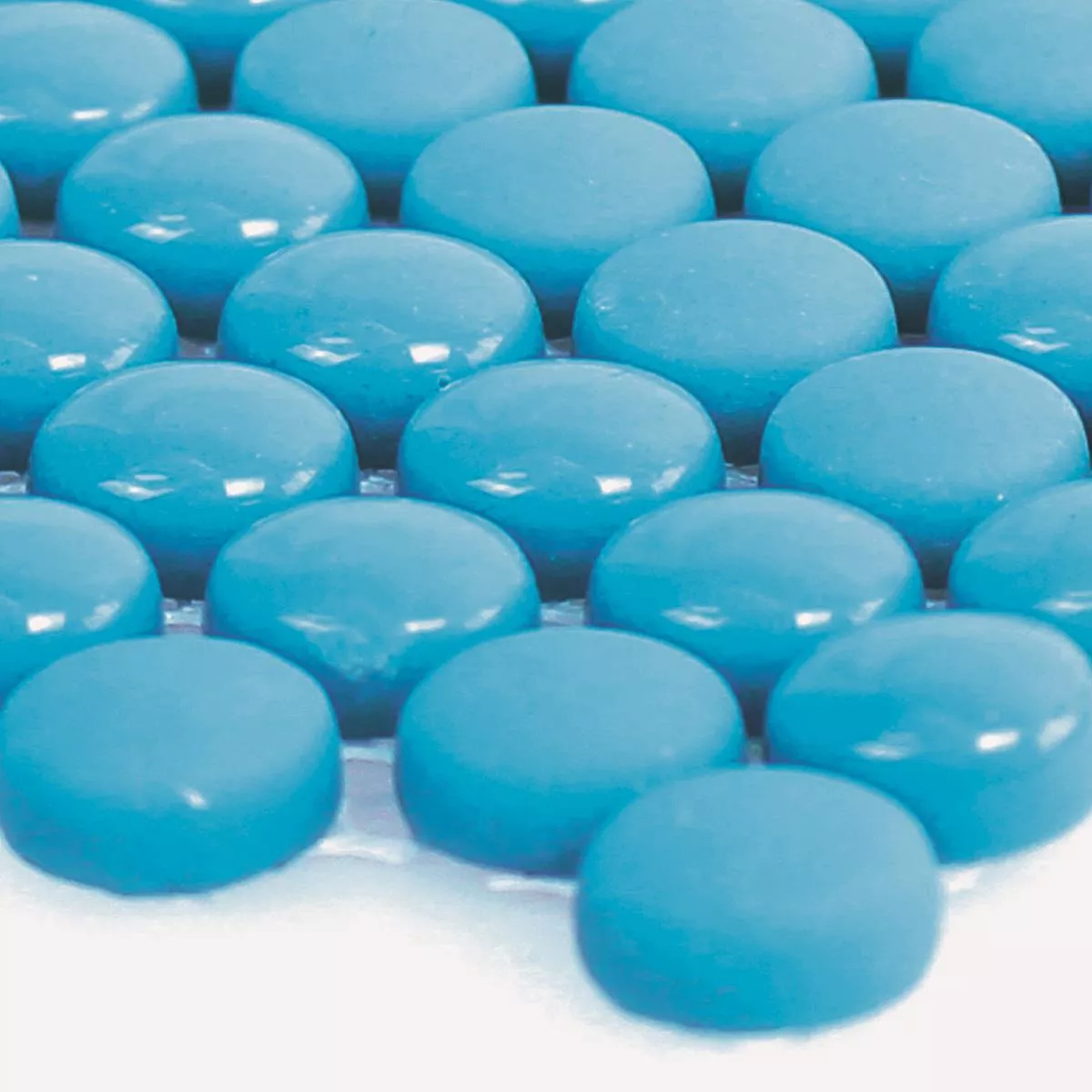 Vzorek Skleněná Mozaika Dlaždice Bonbon Zaoblený Eco Modrá