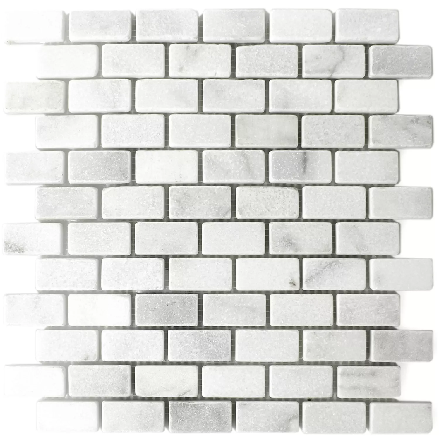Mozaiková Dlaždice Mramor Přírodní Kámen Treviso Brick Bílá