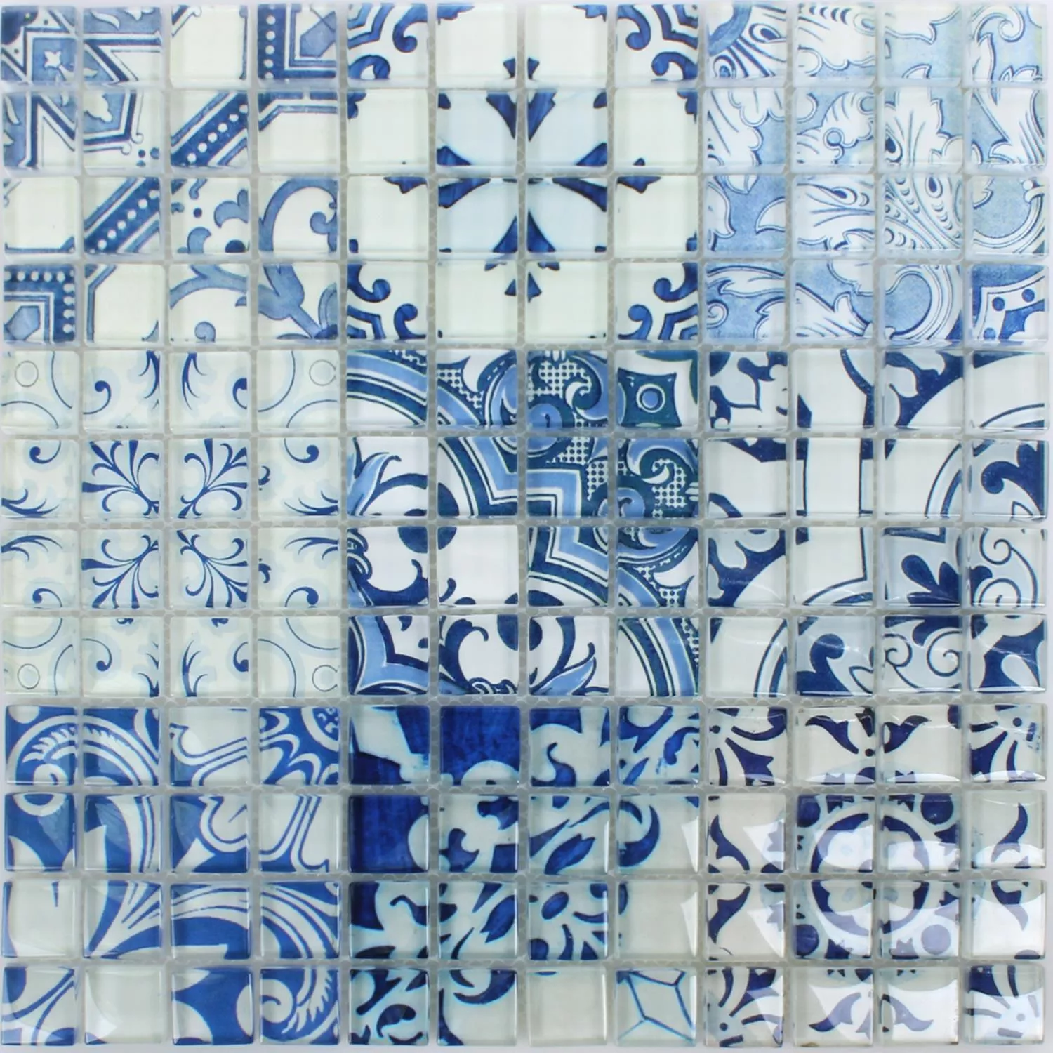 Mozaikové Dlaždice Sklo Inspirace Modrá