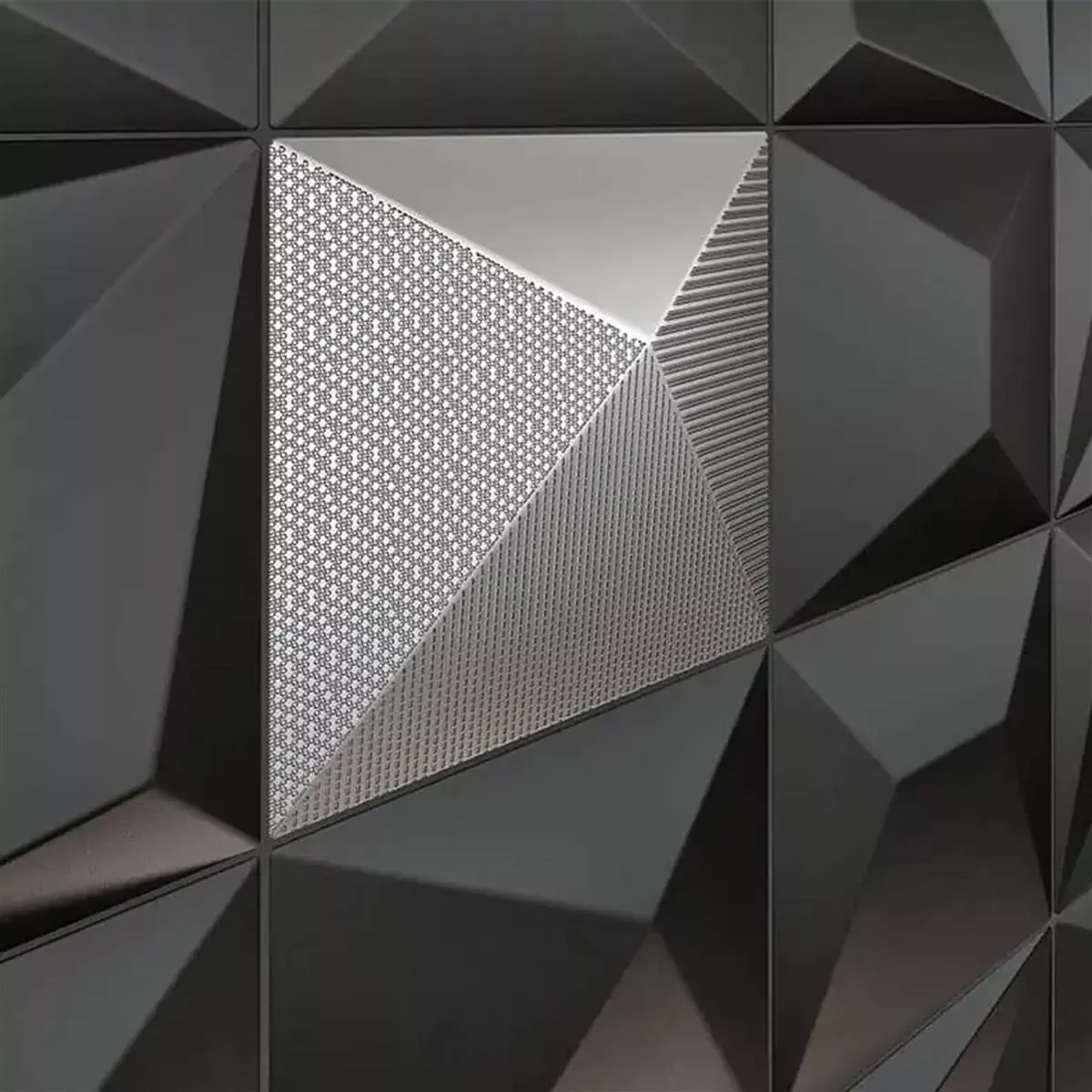 Nástěnné Obklady Skyline 3D Techno Výhradní Strukturovaný Stříbrná