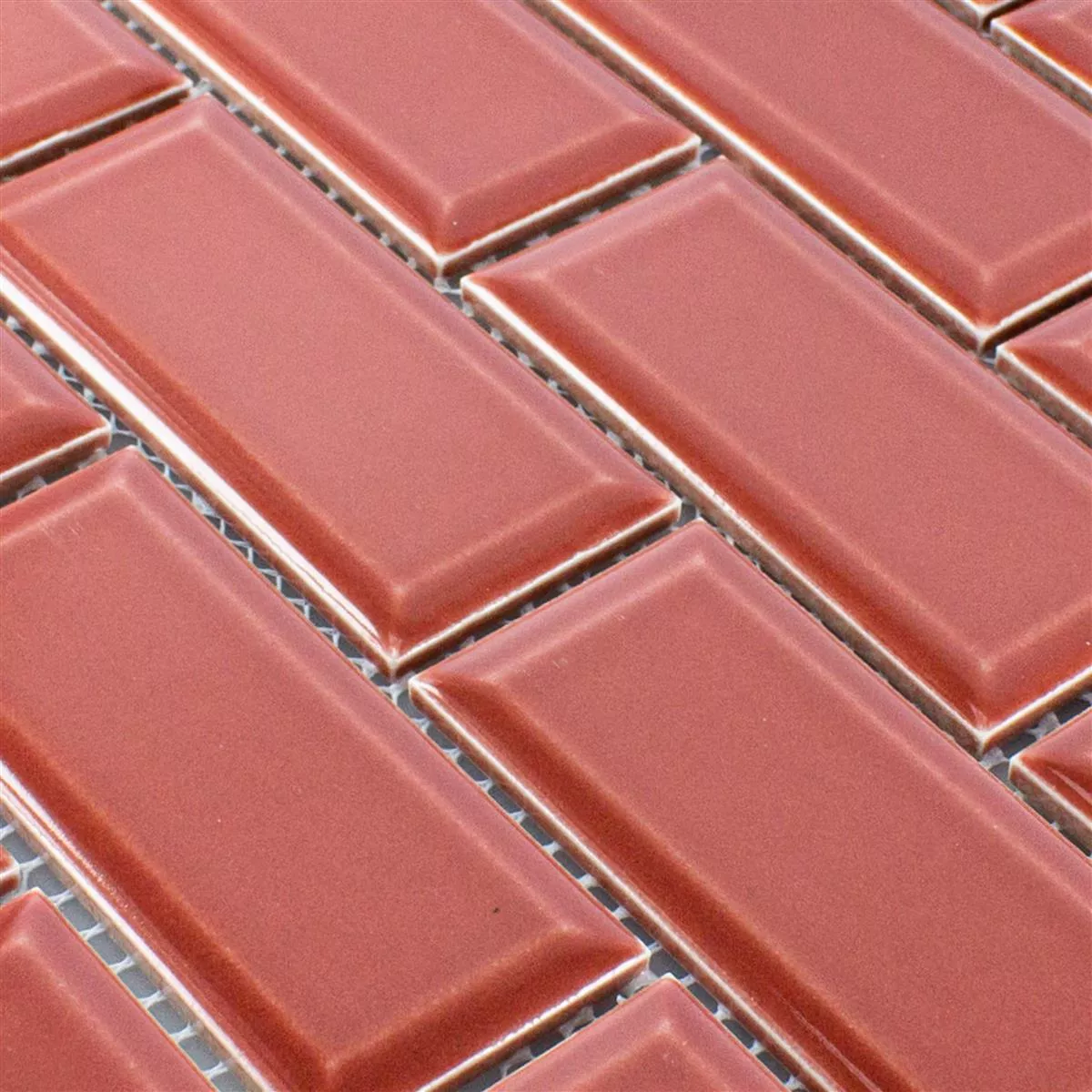Vzorek Keramika Mozaikové Dlaždice StPauls Metro Fazeta Červená