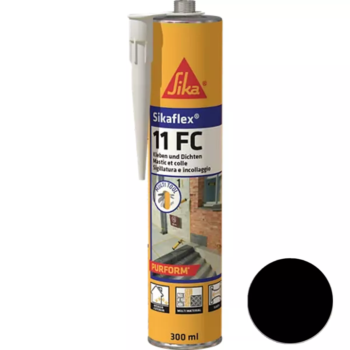 Elastické lepidlo a tmel Sikaflex-11 FC Purform Black 300 ml Elastické lepidlo a tmel Sikaflex-11 FC Purform Black 300 ml
