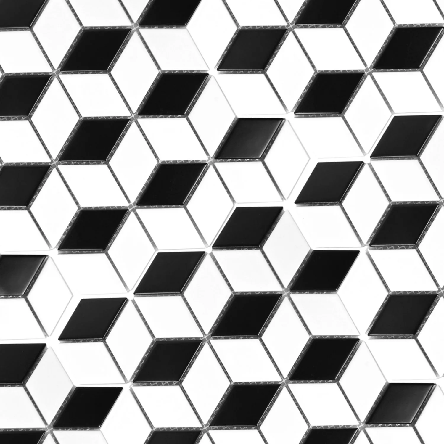 Vzorek Keramická Mozaika Kosmos 3D Kostky Černá Bílá