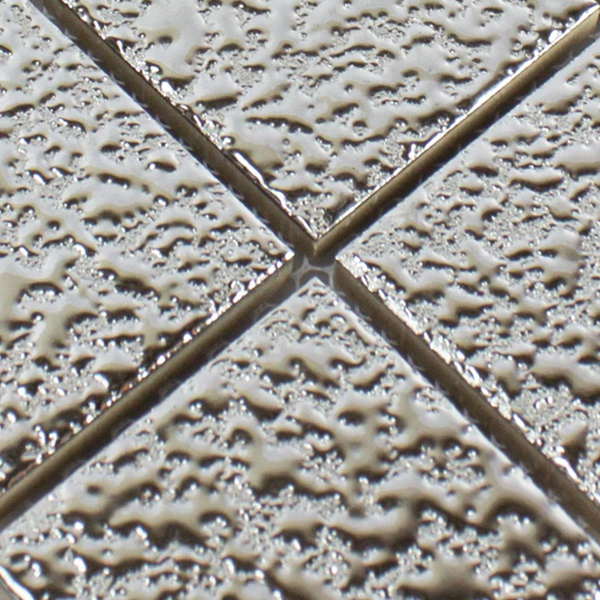 Vzorek Keramická Mozaika Dlaždice Jackson Stříbrná Tepaný