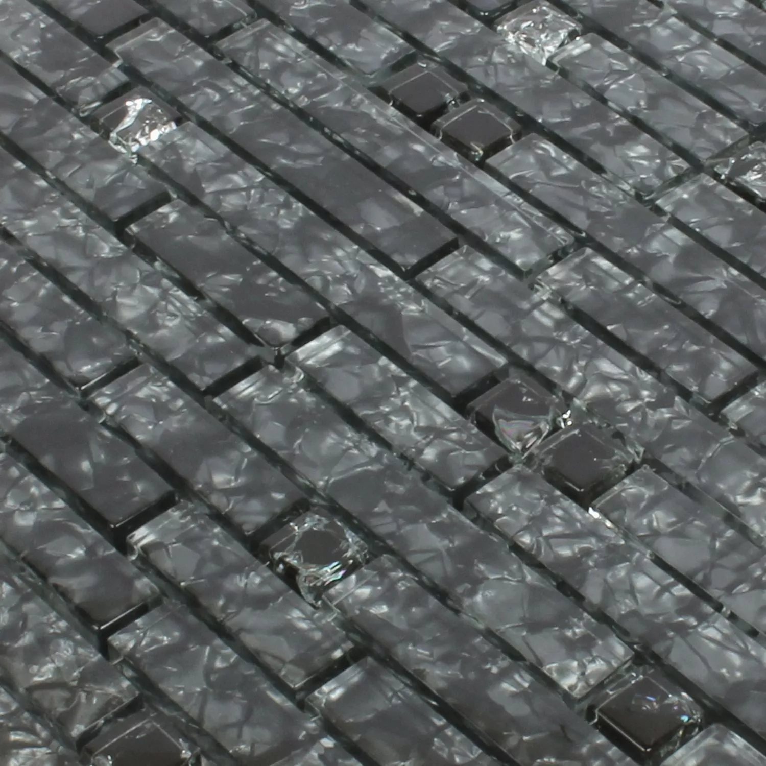 Vzorek Skleněná Mozaika Dlaždice Villach Černá Uni