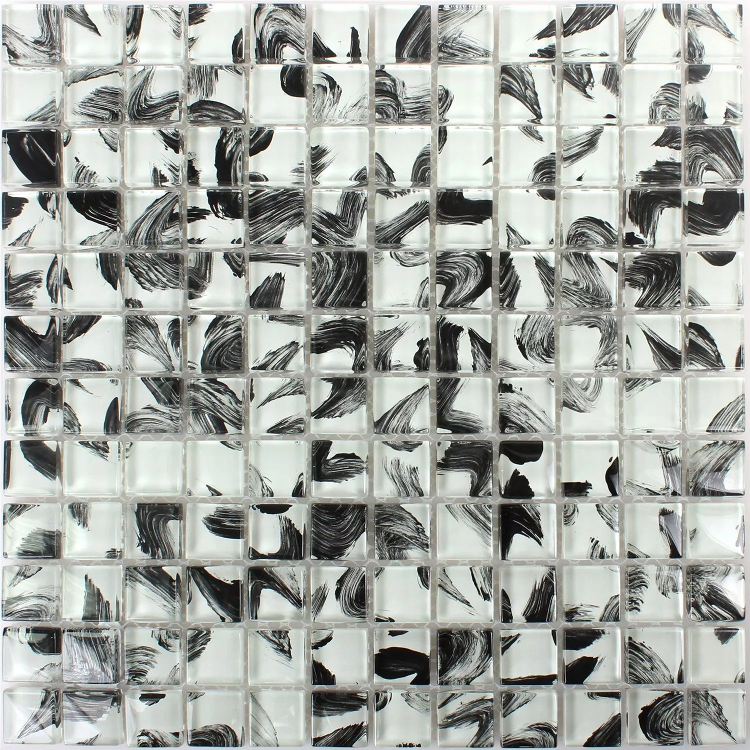 Skleněná Mozaika Dlaždice Ternopil Černá Mramorovaný