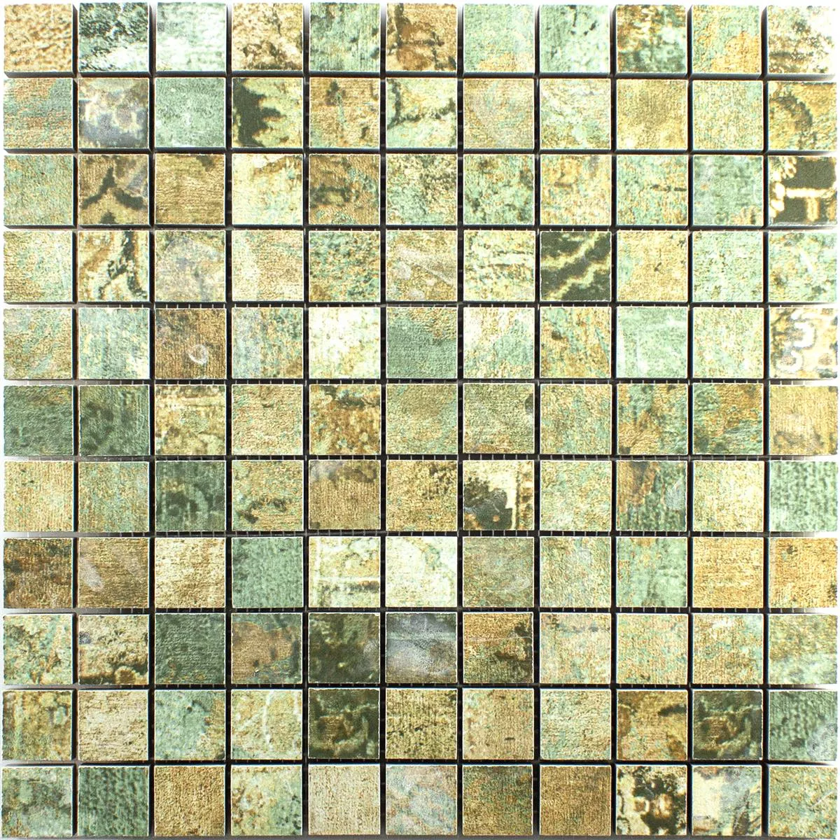 Keramická Mozaika Dlaždice Moonlight Hnědá Zelená 25x25mm