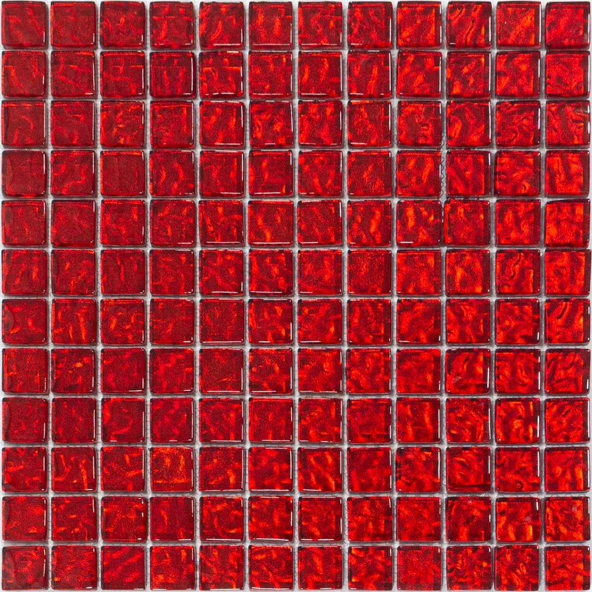 Skleněná Mozaika Dlaždice Santa Cruz Strukturovaný Červená