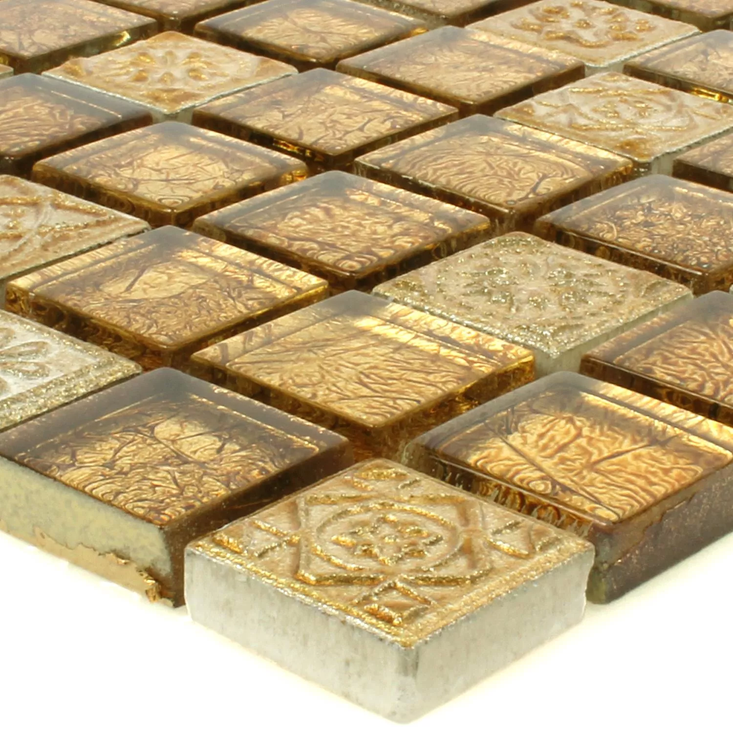 Mozaiková Dlaždice Sklo Přírodní Kámen Coloniale Zlatá