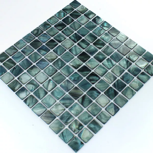 Vzorek Mozaiková Dlaždice Sklo Perleťový Efekt  Zelená