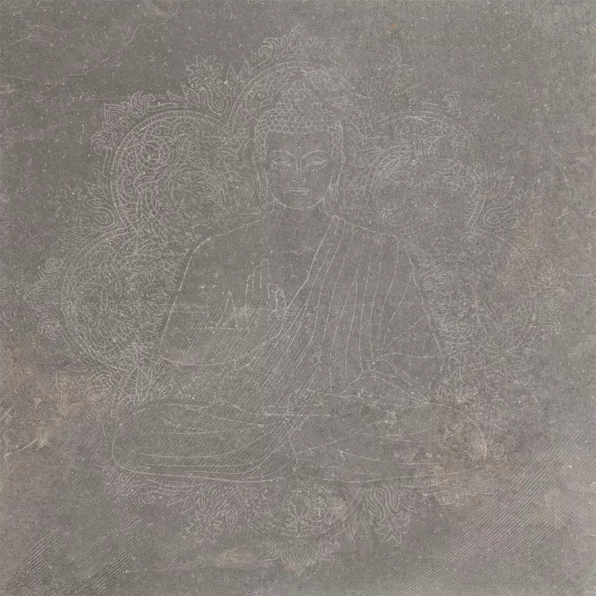 Podlahové Dlaždice Kámen Vzhled Horizon Hnědá Dekor Buddha