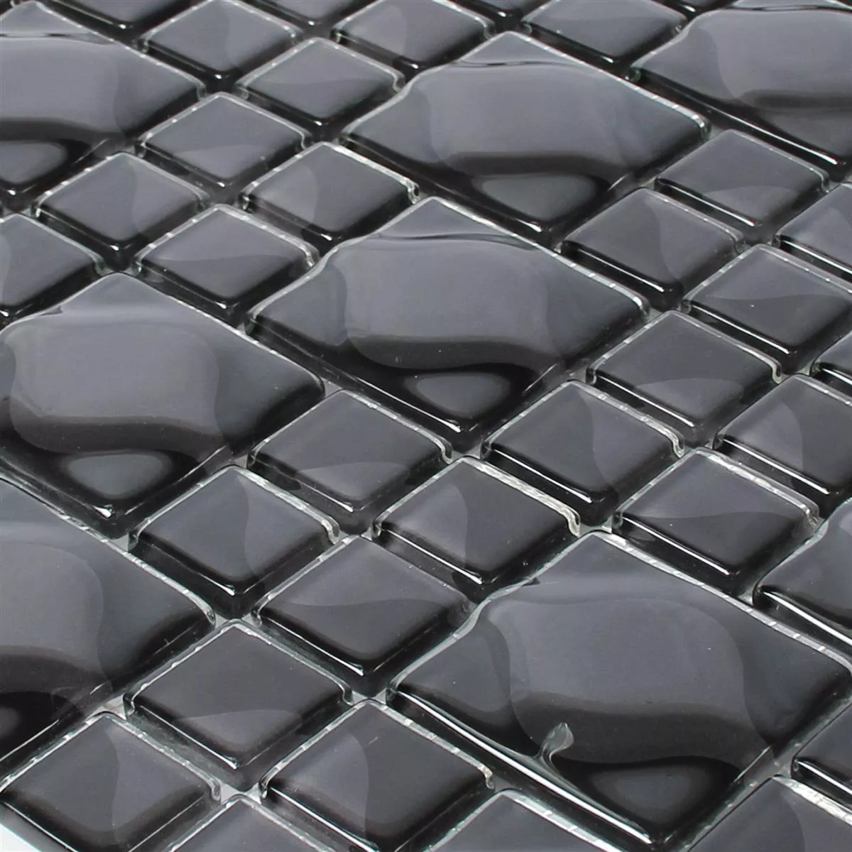 Vzorek Skleněná Mozaika Dlaždice Nokta Černá Šedá 3D