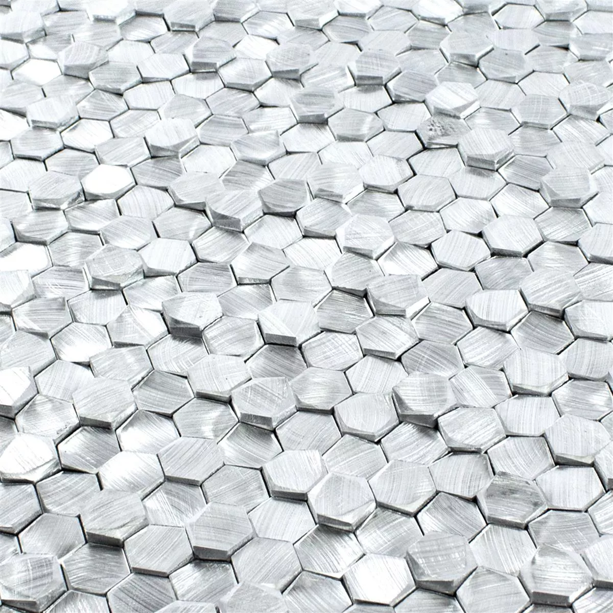 Hliník Kov Mozaikové Dlaždice McAllen Stříbrná