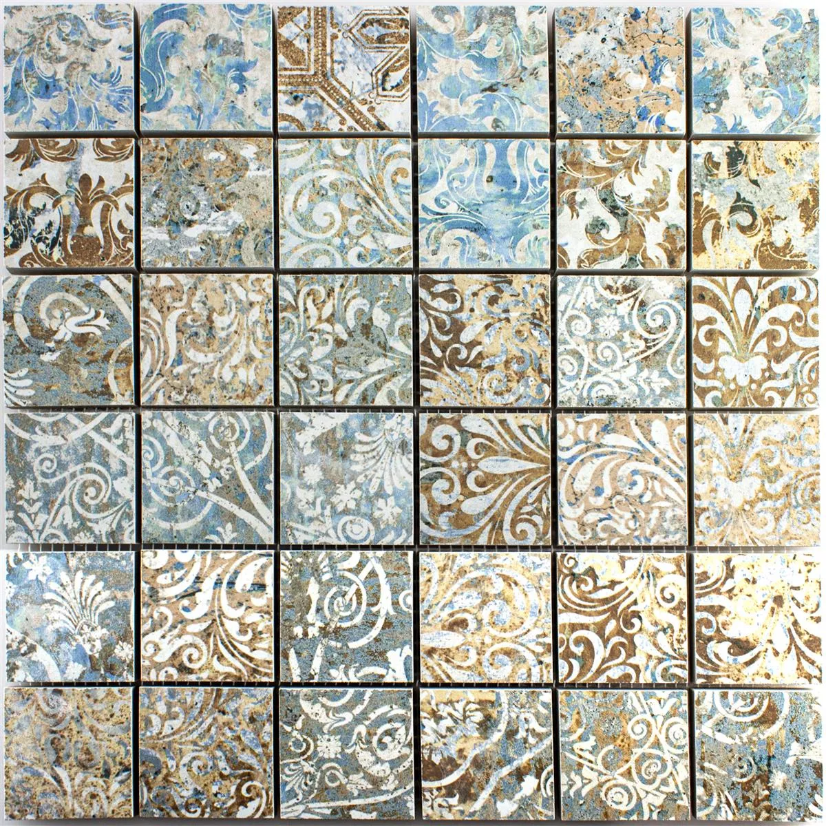 Keramická Mozaika Dlaždice Patchwork Pestrobarevná 47x47mm
