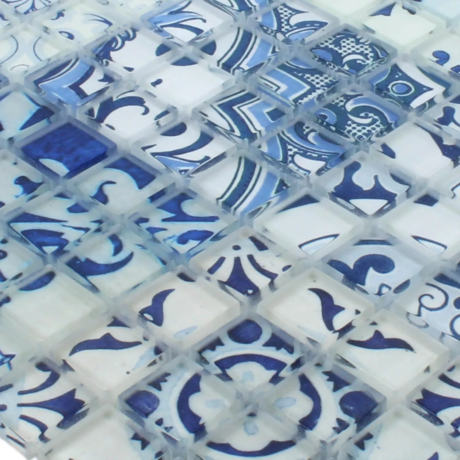 Mozaikové Dlaždice Sklo Inspirace Modrá