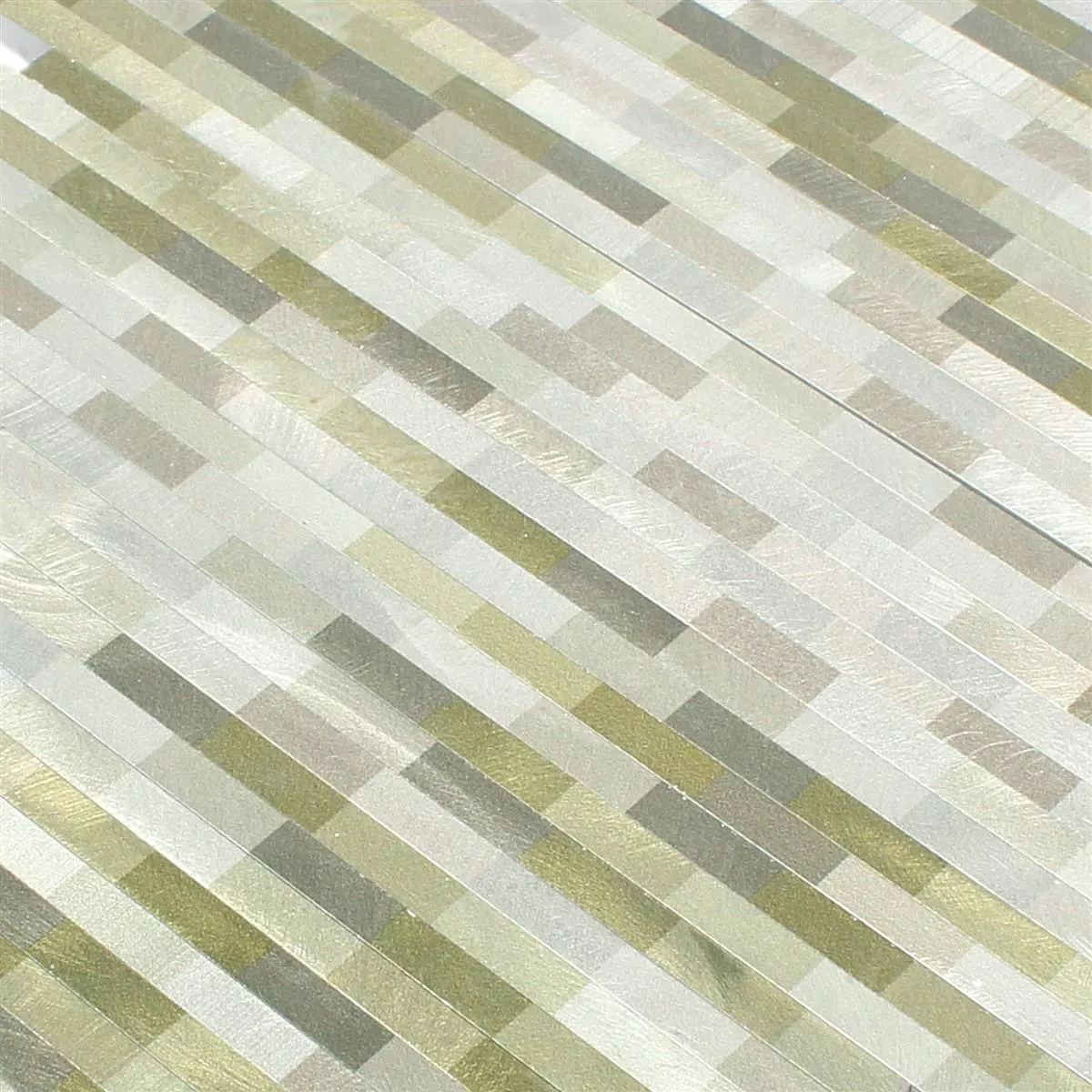 Vzorek Mozaiková Dlaždice Hliník Wishbone Zelená Stříbrná